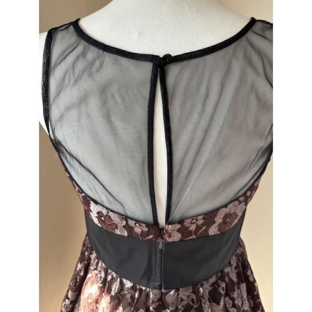 Brown floral print lace ANTHROPOLOGIE FROCK! BY TRACY REESE A-line dress size 8 - Picture 8 of 14